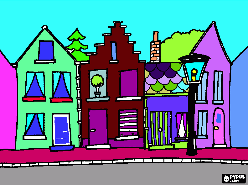 Anna's town coloring page