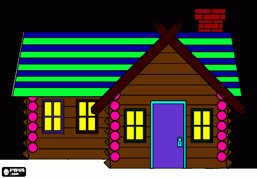 cabin coloring page