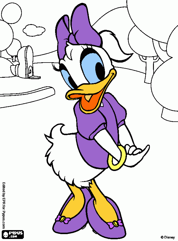 daisy duck coloring page, printable daisy duck