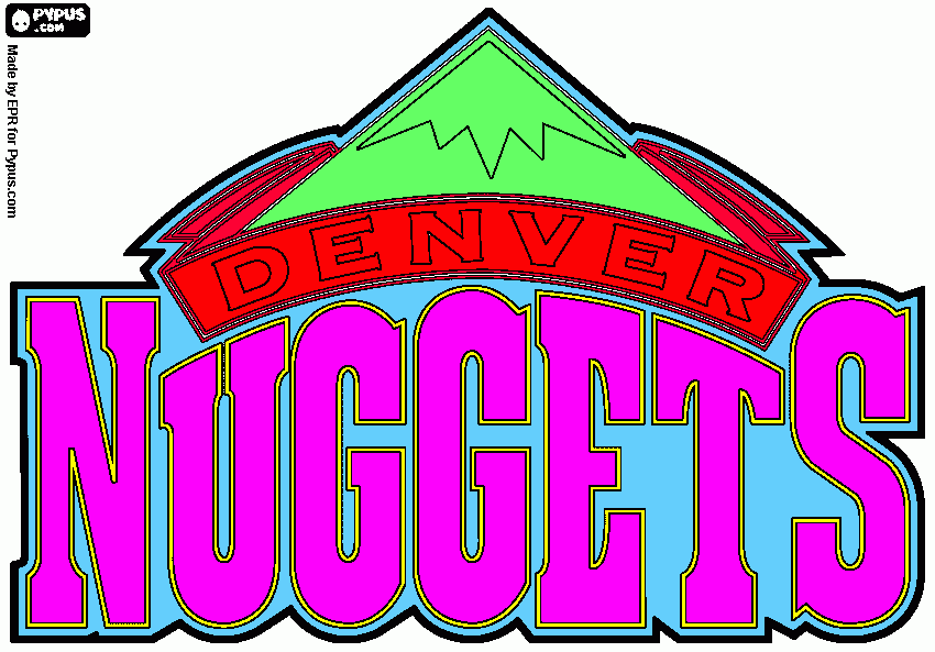 Denver Nuggets Coloring Page Printable Denver Nuggets