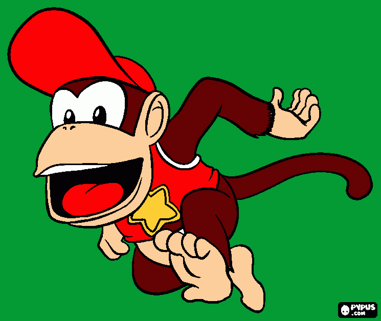 Diddy Kong colored by Max coloring page