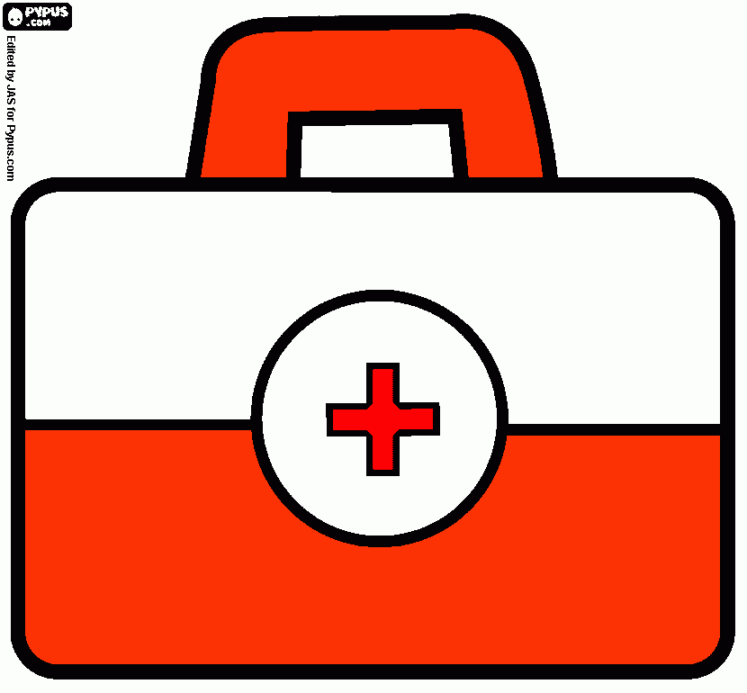first aid kit  coloring page