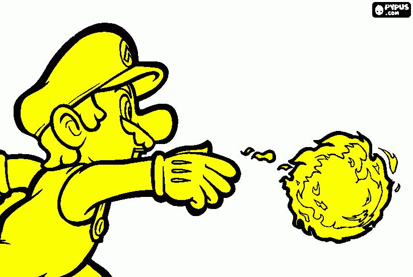 Golden Mario! coloring page