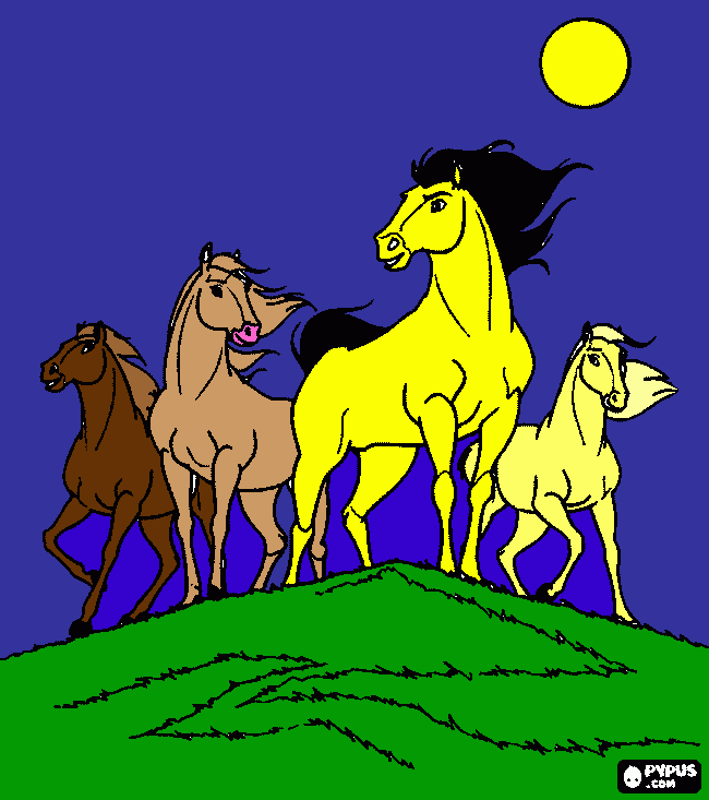 Herd of Wild Horses coloring page