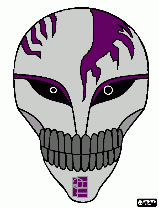 hollow mask of D coloring page
