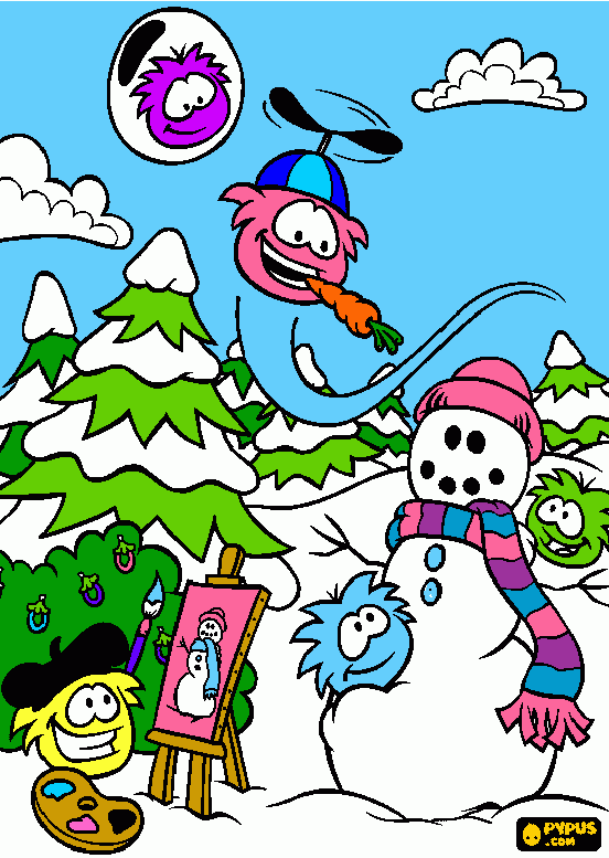 I love CLUB PENGUIN so, I colored in some puffles. CHECK IT OUT!!!! coloring page