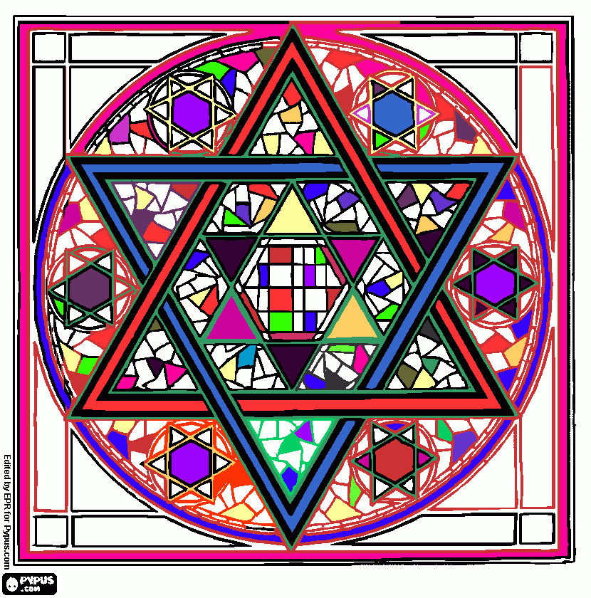 jewish synagogue star of david coloring page