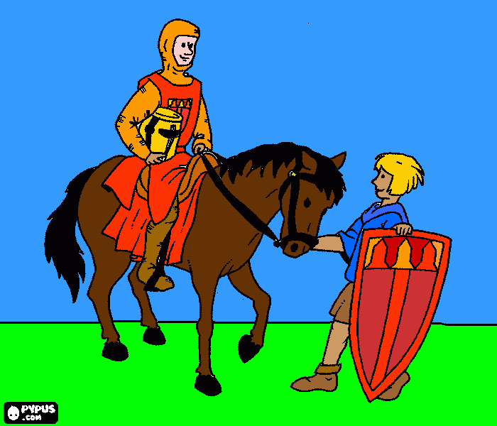 making of a knight coloring page