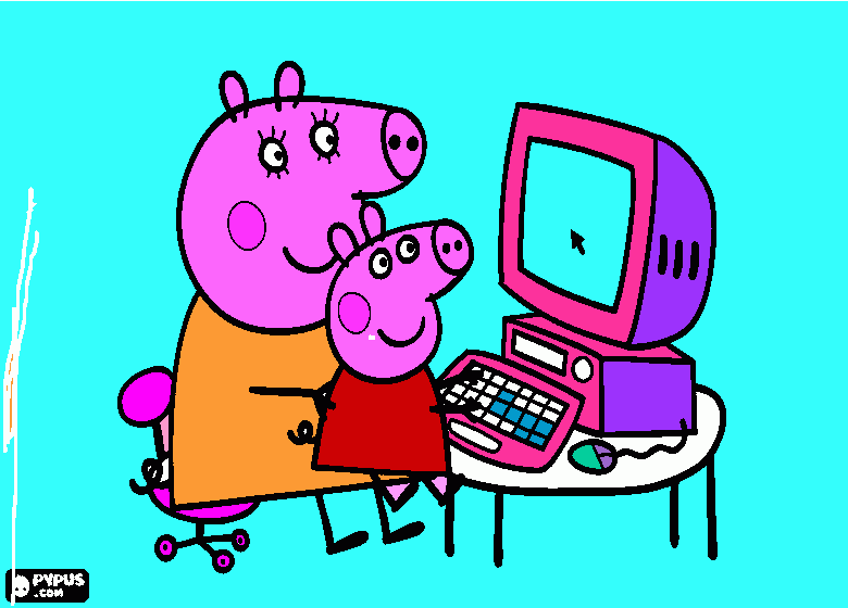 peppa pig drawing coloring page
