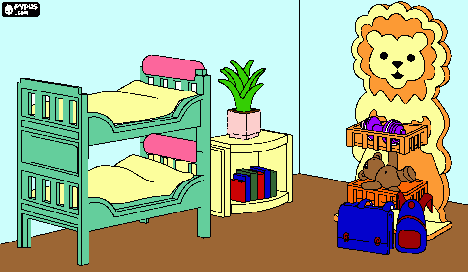 Playmobile room! coloring page