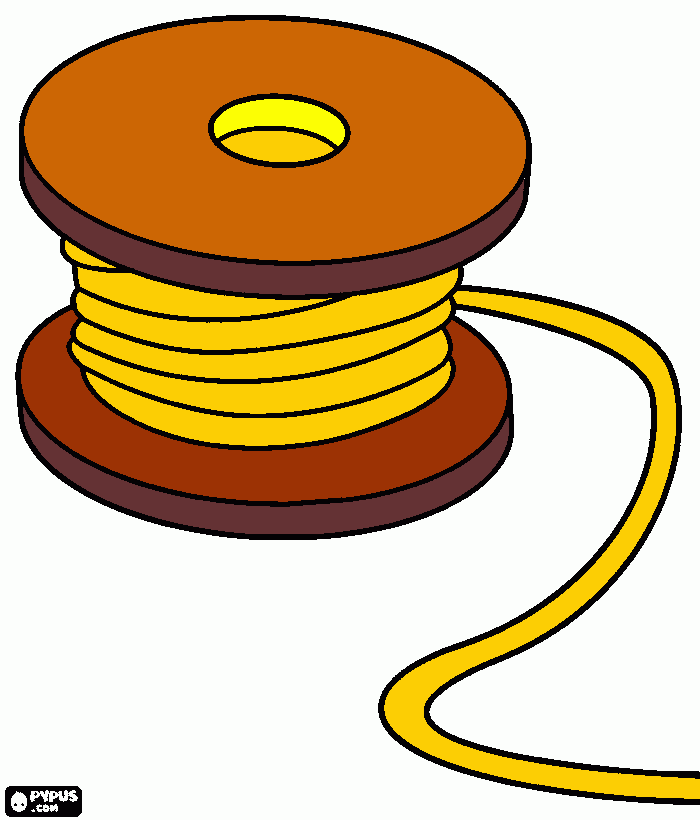 Spool of cable or reel coloring page