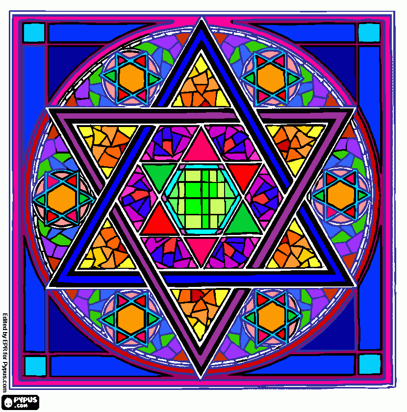 Star of David colouring homework coloring page