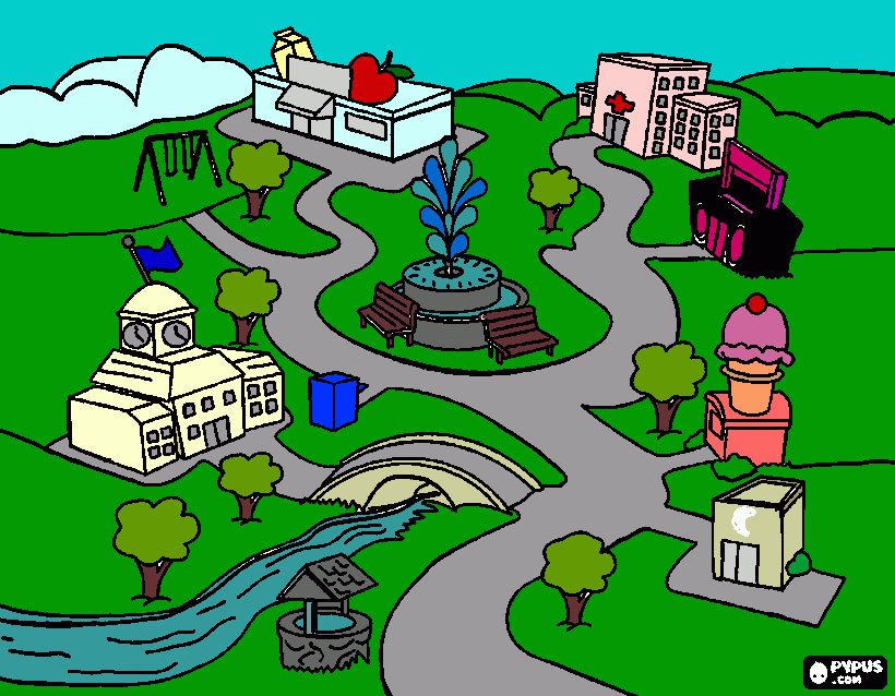 Town coloring page
