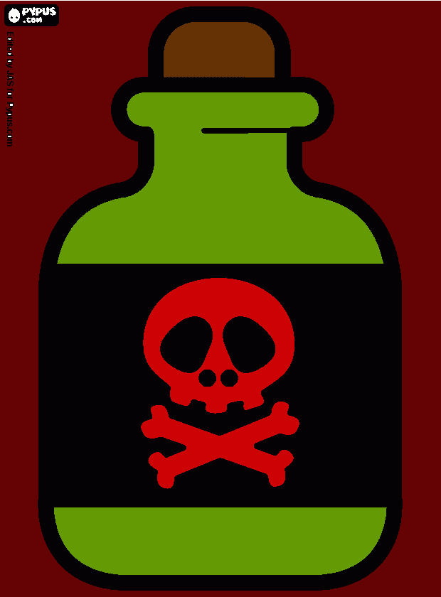 Toxic Bottle coloring page