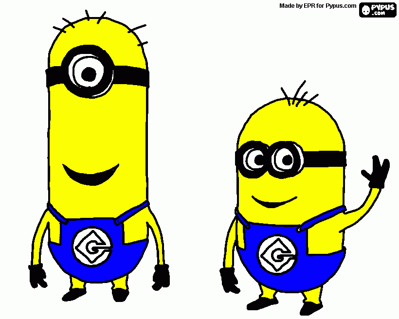 2 minions coloring page