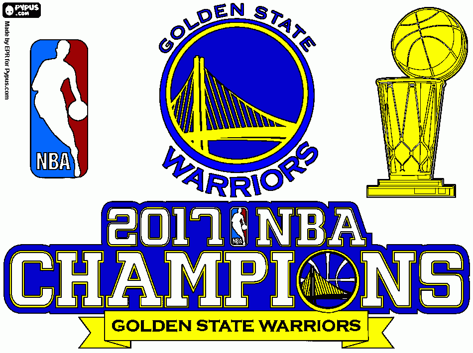 2017 NBA champions golden state warriors coloring page