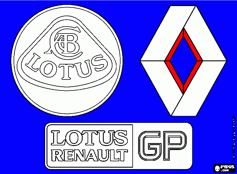 2D Renault Badge coloring page