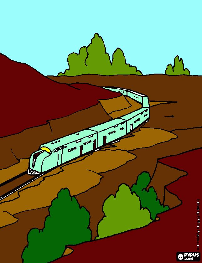 a big train coloring page