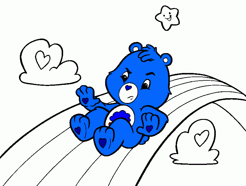 a blue care bear coloring page
