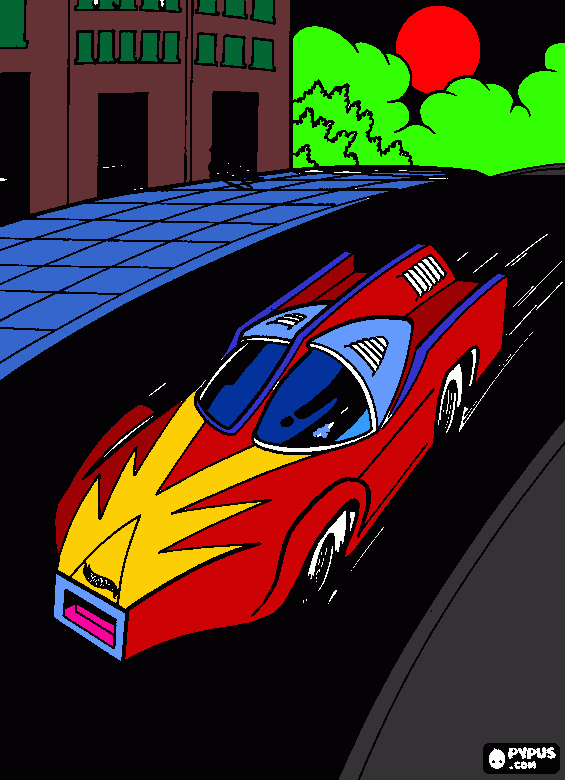 a fast car coloring page