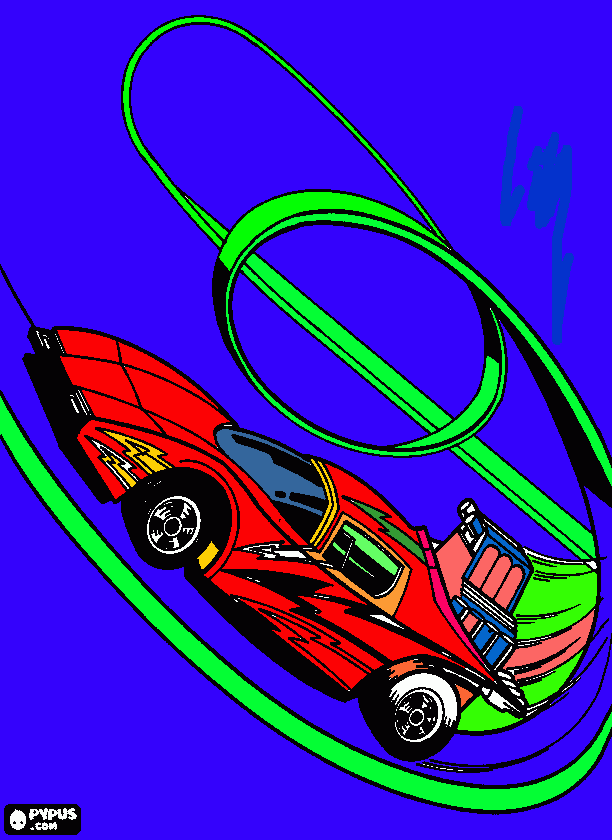 A hot Wheel racing car coloring page