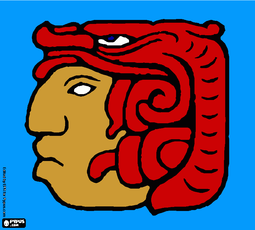 A Mayan God coloring page