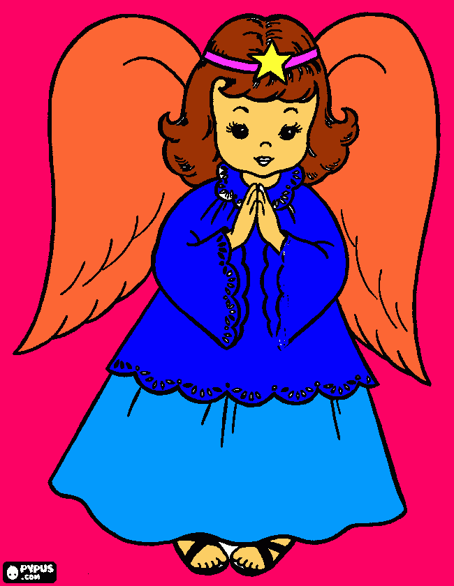 a pretty angel coloring page
