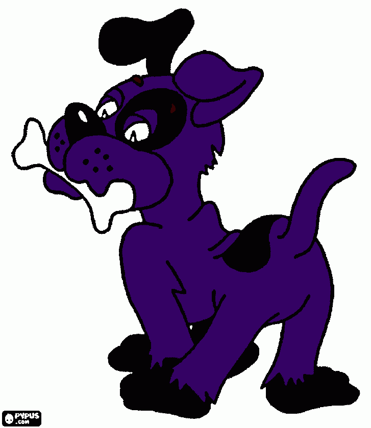 a pupy with a bone i did online coloring page