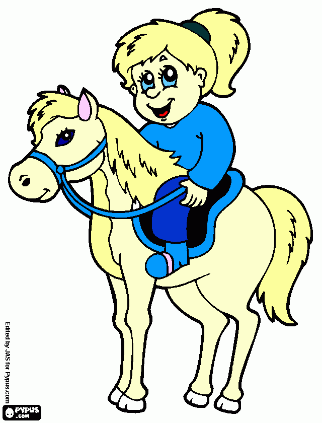 A rider on a cashmere horse coloring page