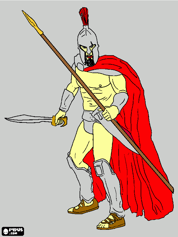 a spartan coloring page