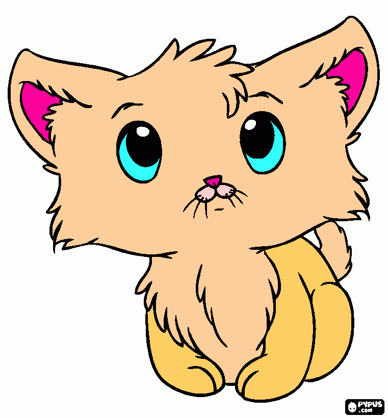 Anime Cute Kitten coloring page