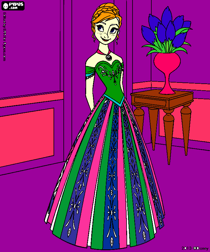 anna  looking the wrong way coloring page