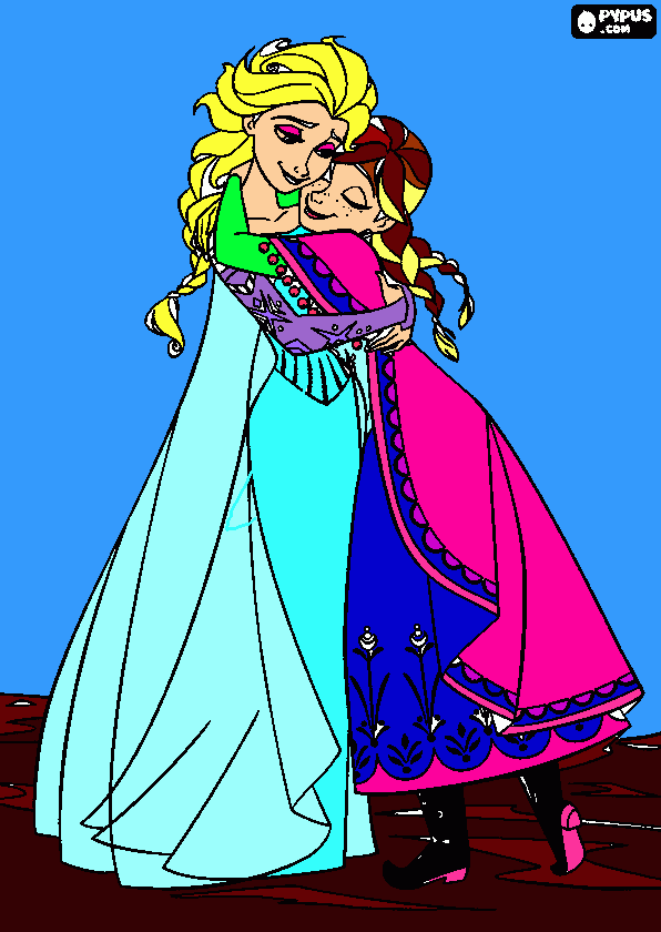 anna'and'eisu, coloring page
