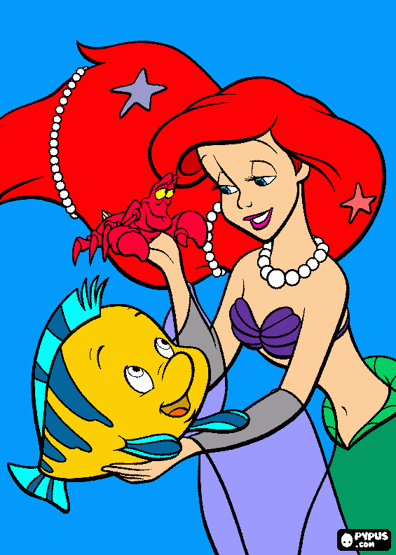 ariel color page coloring page