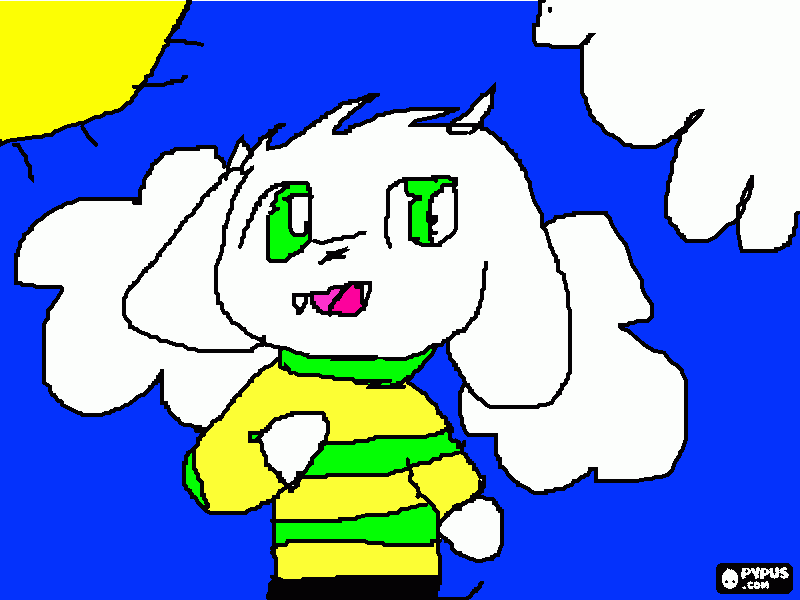 asriel coloring page