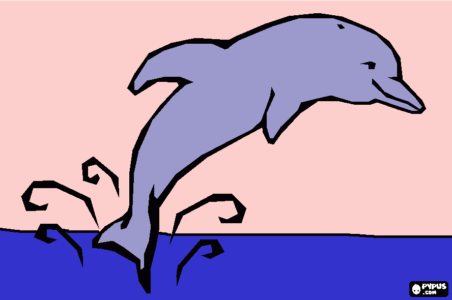 Asthetic dolphin coloring page