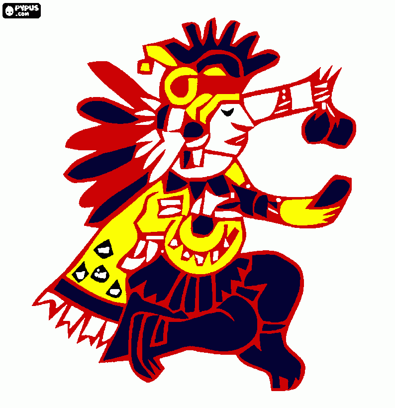 aztec dude coloring page