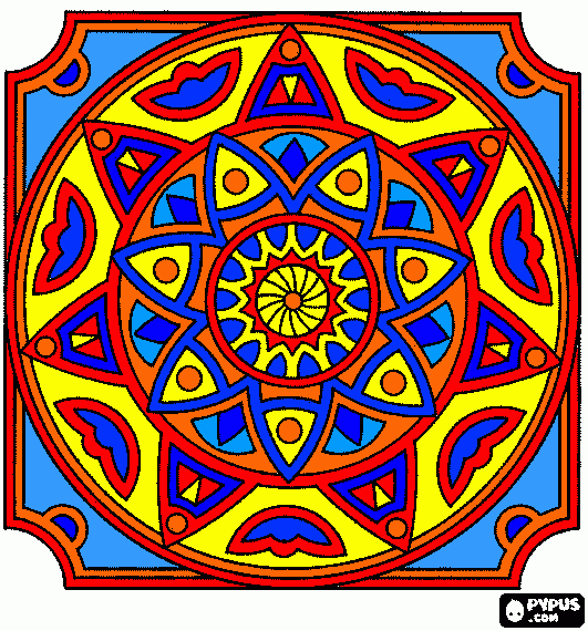 Aztec Sun coloring page, printable Aztec Sun