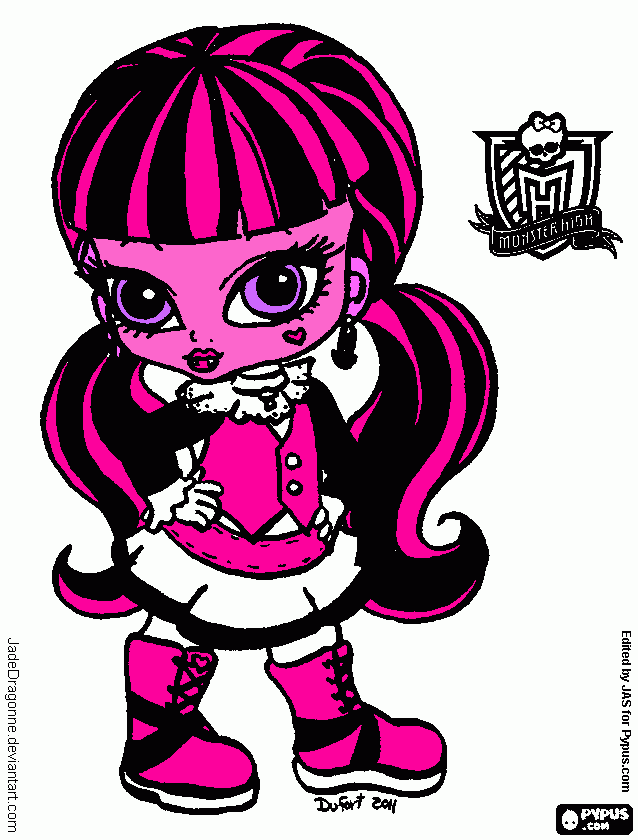 baby draculaura coloring page