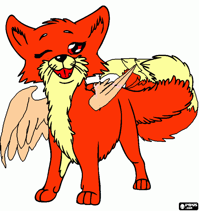baby fox coloring page