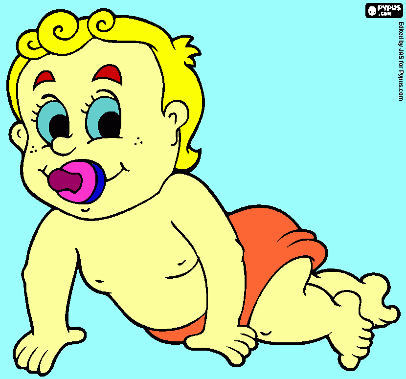 Baby mit Schnuller coloring page