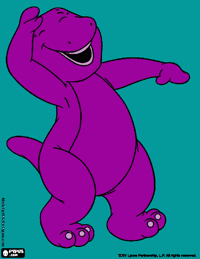 Barney coloring page