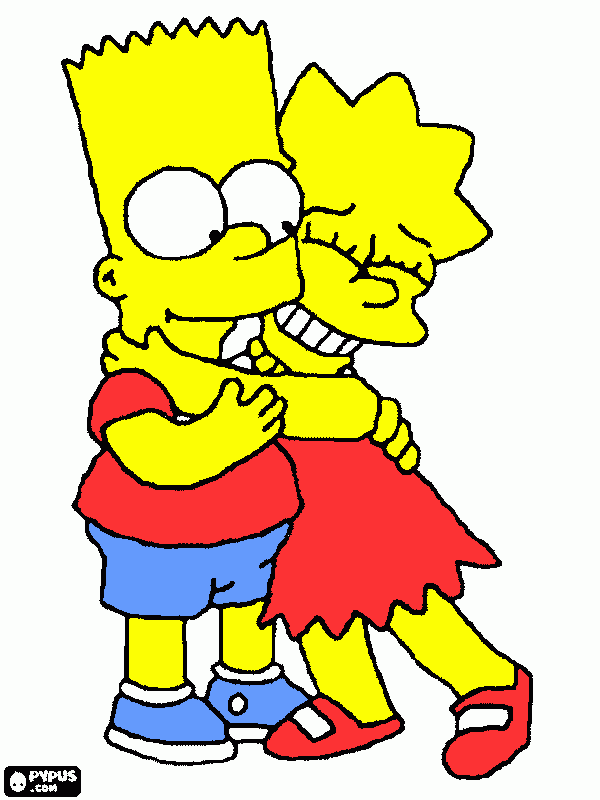 bart and lisa coloring page