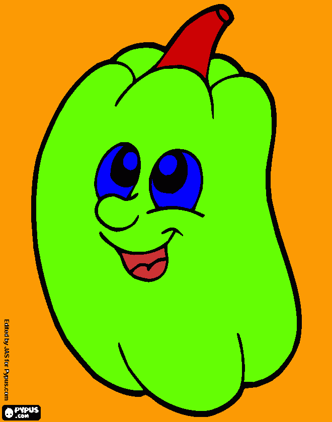 bell pepper coloring page, printable bell pepper