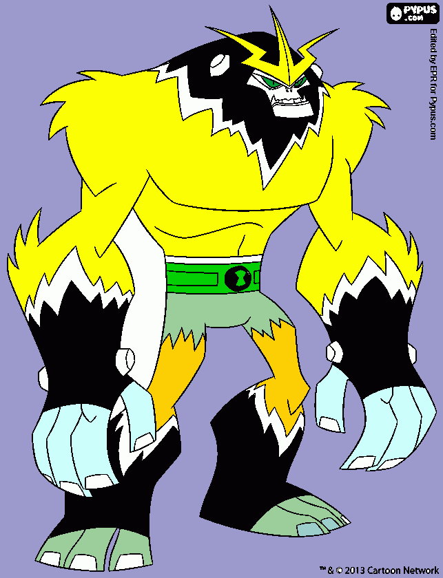 Ben 10 alien - shocksquatch coloring page