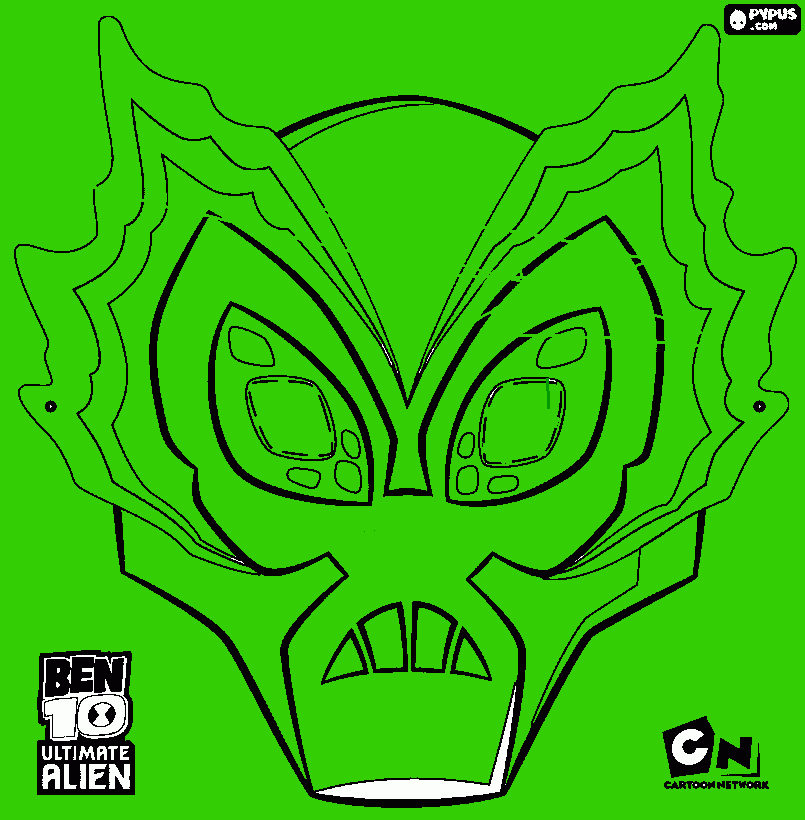 BEN 10 MASK! coloring page