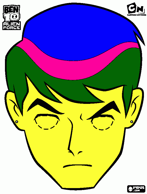 ben 10 mask coloring page