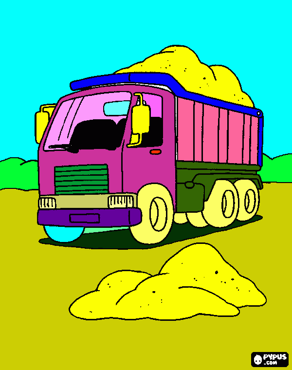 Big lorry coloring page