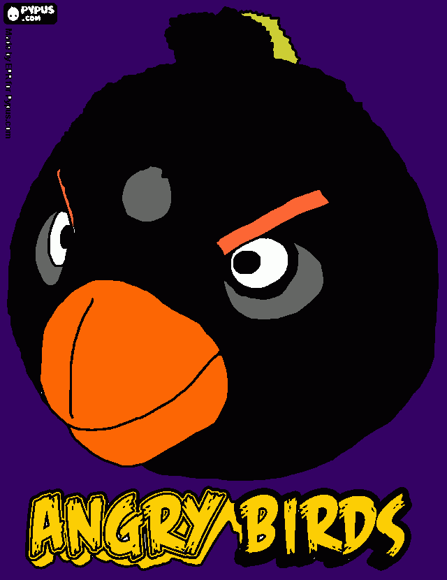 black kaboom angry bird  coloring page