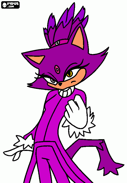 Blaze the cat is a cool person coloring page